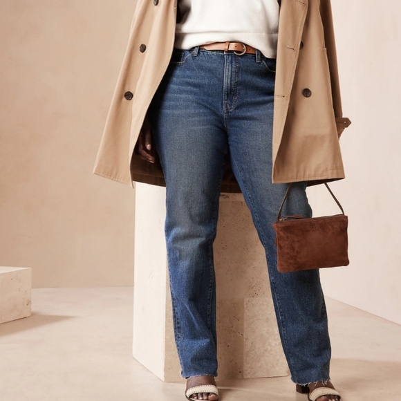 Banana Republic Curvy Slouch Jean's dark wash womens sz 4 sz 27 frayed cuff - Picture 1 of 7